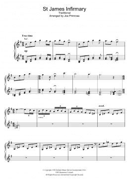 page one of St James Infirmary (Piano, Vocal & Guitar Chords)