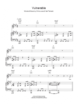 page one of Vulnerable (Piano, Vocal & Guitar Chords)