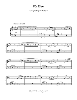 page one of Für Elise (Beginner Piano)