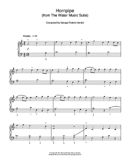 page one of Hornpipe (from The Water Music Suite) (Beginner Piano)