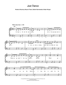 page one of Just Dance (Beginner Piano)