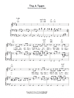 page one of The A Team (Piano, Vocal & Guitar Chords (Right-Hand Melody))