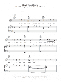 page one of Glad You Came (Piano, Vocal & Guitar Chords)