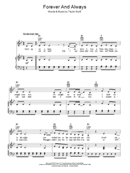page one of Forever And Always (Piano, Vocal & Guitar Chords)