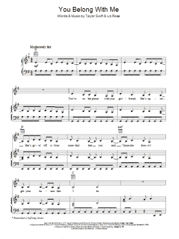 page one of You Belong With Me (Piano, Vocal & Guitar Chords)