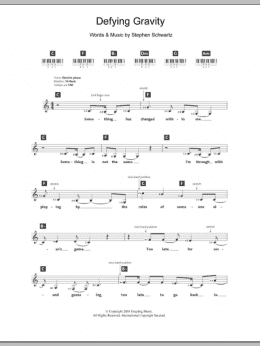 page one of Defying Gravity (from Wicked) (Piano Chords/Lyrics)