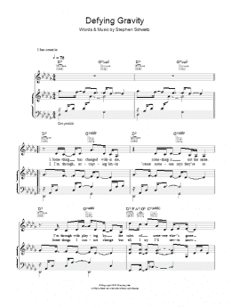 page one of Defying Gravity (from Wicked) (Piano, Vocal & Guitar Chords)