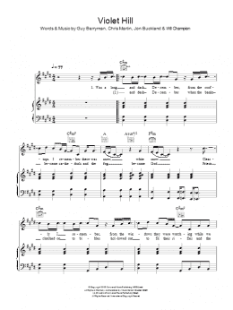 page one of Violet Hill (Piano, Vocal & Guitar Chords)