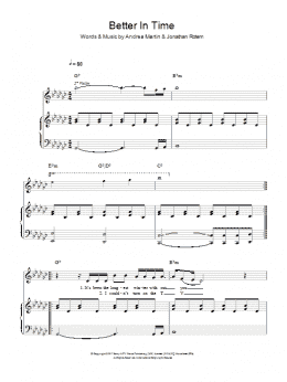 page one of Better In Time (Piano, Vocal & Guitar Chords)