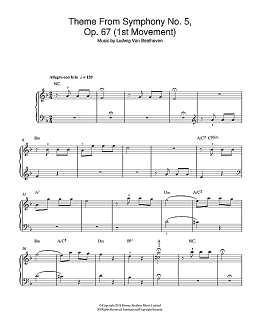 page one of Theme from Symphony No. 5, Op. 67 (1st Movement) (Beginner Piano)