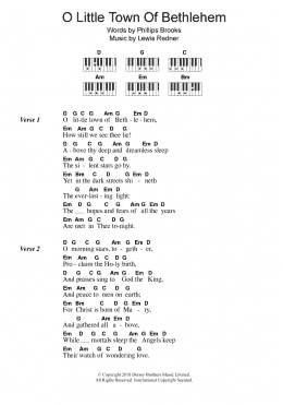 page one of O Little Town Of Bethlehem (Piano Chords/Lyrics)