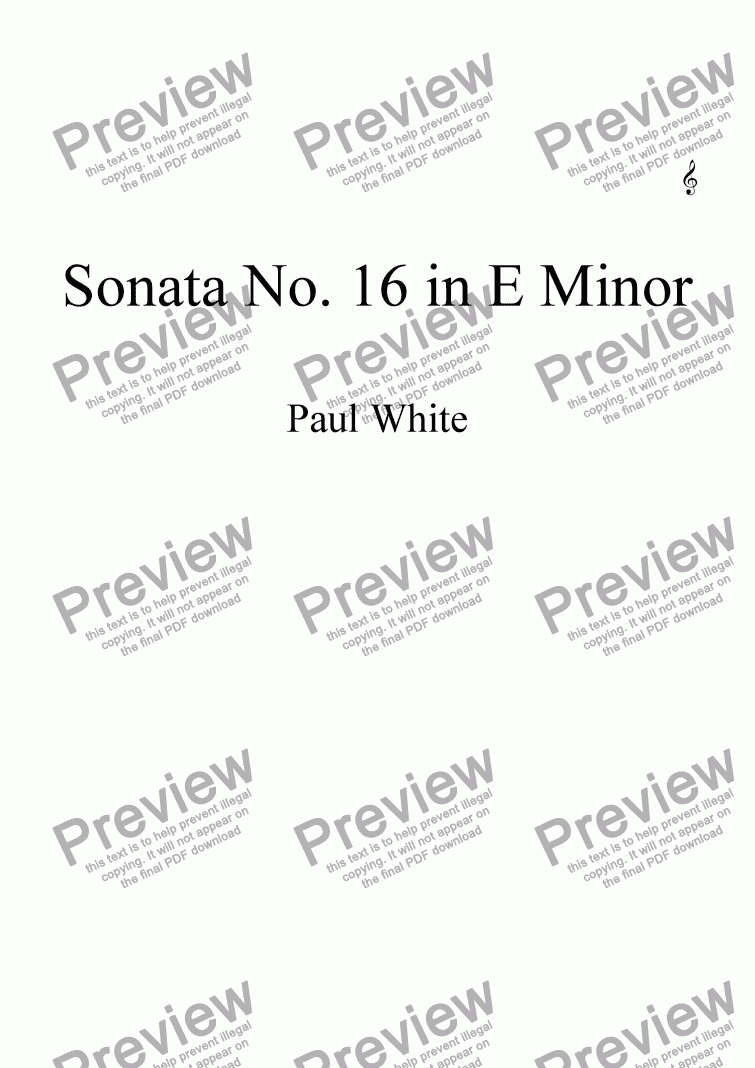 page one of Sonata No. 16 in E Minor