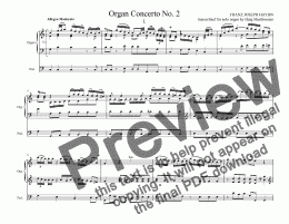 page one of Organ Concerto No. 2 in C, Hob. XVIII:8  (Haydn)