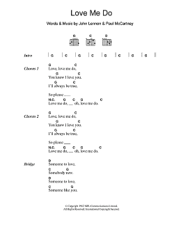 page one of Love Me Do (Guitar Chords/Lyrics)
