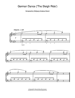 page one of German Dance (‘The Sleigh Ride') (Beginner Piano)
