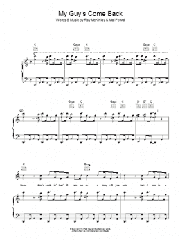 page one of My Guy's Come Back (Piano, Vocal & Guitar Chords)