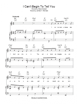 page one of I Can't Begin To Tell You (Piano, Vocal & Guitar Chords)