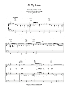 page one of All My Love (Piano, Vocal & Guitar Chords)