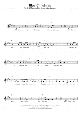 page one of Blue Christmas (Lead Sheet / Fake Book)
