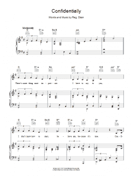 page one of Confidentially (Piano, Vocal & Guitar Chords)