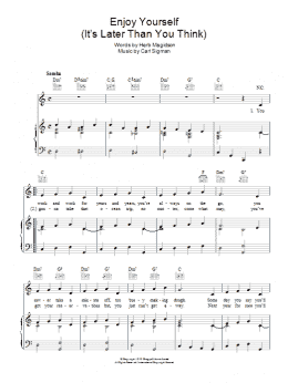 page one of Enjoy Yourself (It's Later Than You Think) (Piano, Vocal & Guitar Chords)