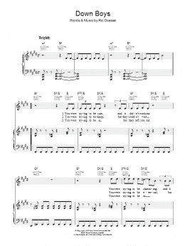 page one of Down Boys (Piano, Vocal & Guitar Chords)