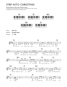 page one of Step Into Christmas (Piano Chords/Lyrics)