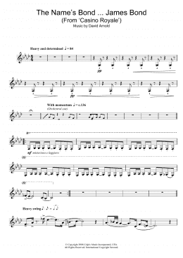 page one of The Name's Bond ... James Bond (from Casino Royale) (Alto Sax Solo)