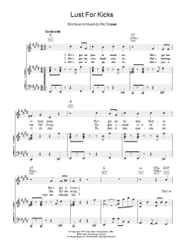 page one of Lust For Kicks (Piano, Vocal & Guitar Chords)