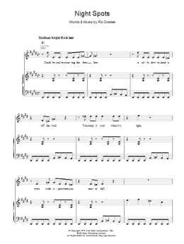 page one of Night Spots (Piano, Vocal & Guitar Chords)