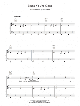page one of Since You're Gone (Piano, Vocal & Guitar Chords)