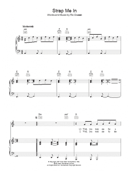 page one of Strap Me In (Piano, Vocal & Guitar Chords)