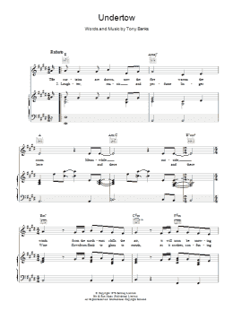 page one of Undertow (Piano, Vocal & Guitar Chords)