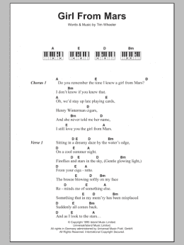 page one of Girl From Mars (Piano Chords/Lyrics)