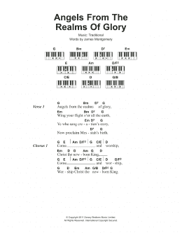 page one of Angels From The Realms Of Glory (Piano Chords/Lyrics)