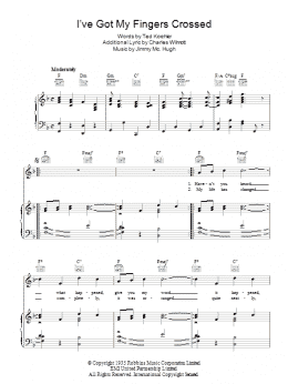 page one of I've Got My Fingers Crossed (Piano, Vocal & Guitar Chords)