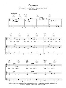 page one of Dansero (Piano, Vocal & Guitar Chords)