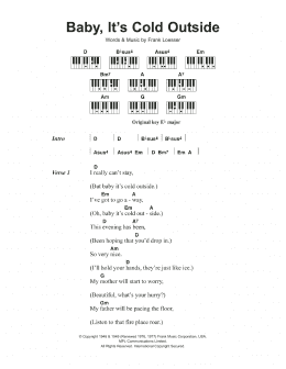 page one of Baby, It's Cold Outside (Piano Chords/Lyrics)