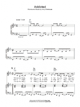 page one of Addicted (Piano, Vocal & Guitar Chords)