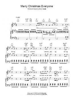 page one of Merry Christmas Everyone (Piano, Vocal & Guitar Chords (Right-Hand Melody))
