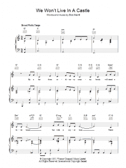 page one of We Won't Live In A Castle (Piano, Vocal & Guitar Chords)