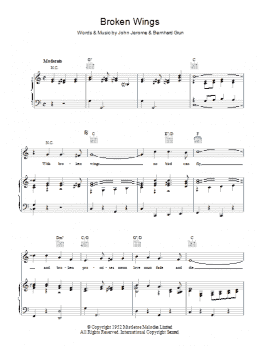 page one of Broken Wings (Piano, Vocal & Guitar Chords)