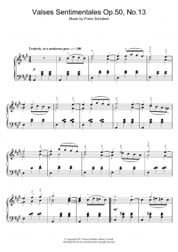 page one of Valses Sentimentales, Op.50 No.13 (Piano Solo)