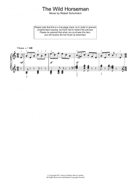 page one of The Wild Horseman (Piano Solo)