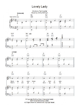 page one of Lovely Lady (Piano, Vocal & Guitar Chords)