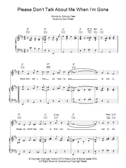 page one of Please Don't Talk About Me When I'm Gone (Piano, Vocal & Guitar Chords)