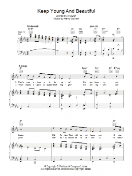 page one of Keep Young And Beautiful (Piano, Vocal & Guitar Chords)