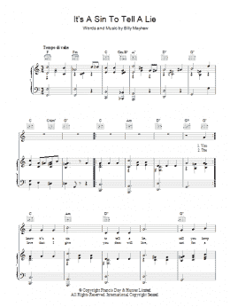 page one of It's A Sin To Tell A Lie (Piano, Vocal & Guitar Chords)