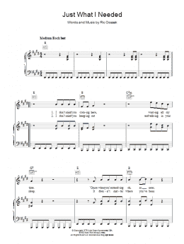 page one of Just What I Needed (Piano, Vocal & Guitar Chords)