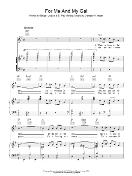 page one of For Me And My Gal (Piano, Vocal & Guitar Chords)